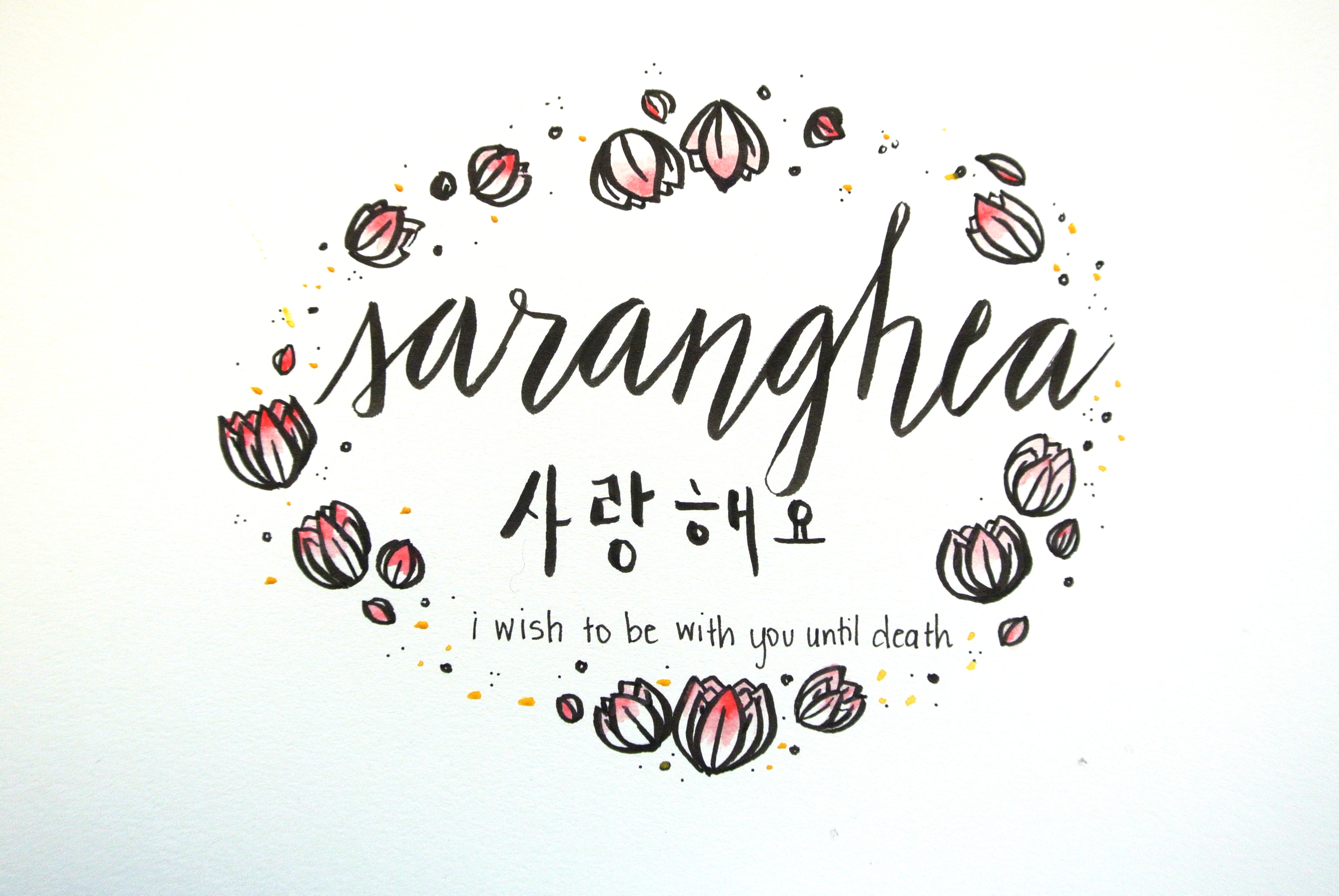 Hand-Written : Saranghae  Welcome.